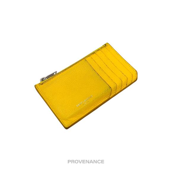 🔴 Saint Laurent Paris SLP Fragment Zip Card Wallet - Yellow - Picture 4 of 9